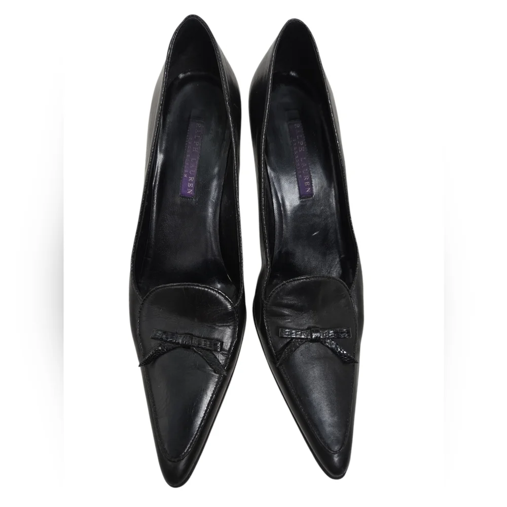 Ralph Lauren Collection Purple Label Black Heels Size 8